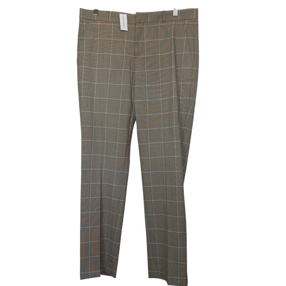 NWT Banana Republic Ryan Slim Straight-Fit  Wool Blend Windowpane Pants Size 8 - Picture 1 of 10